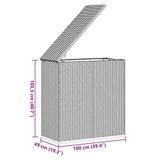 Garden Cushion Box PE Rattan 100x49x103.5 cm Grey - Extra Image