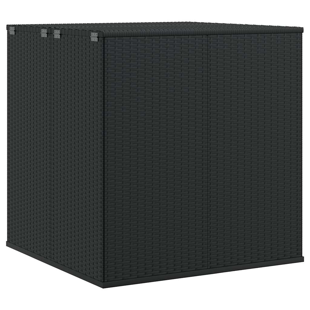 Garden Cushion Box PE Rattan 100x97.5x104 cm Black