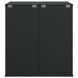 Garden Cushion Box PE Rattan 100x97.5x104 cm Black