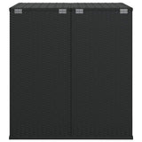 Garden Cushion Box PE Rattan 100x97.5x104 cm Black - 45-Degree Angle