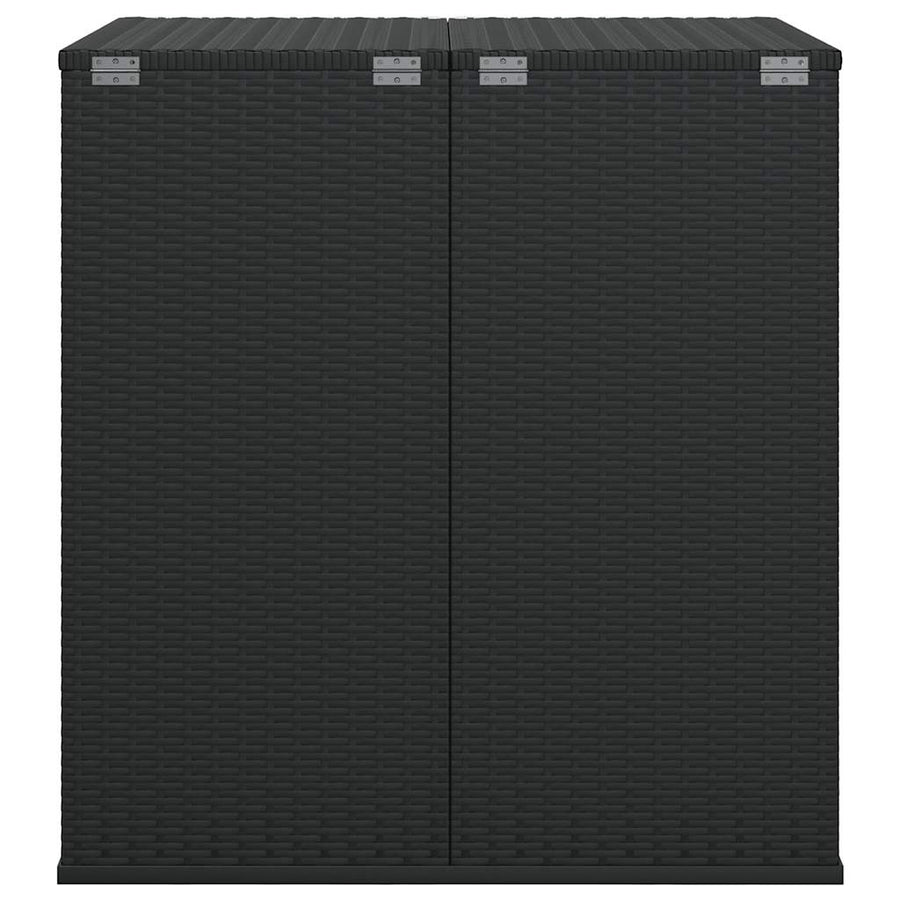 Garden Cushion Box PE Rattan 100x97.5x104 cm Black