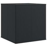 Garden Cushion Box PE Rattan 100x97.5x104 cm Black - Rear View