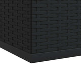 Garden Cushion Box PE Rattan 100x97.5x104 cm Black - Low Angle
