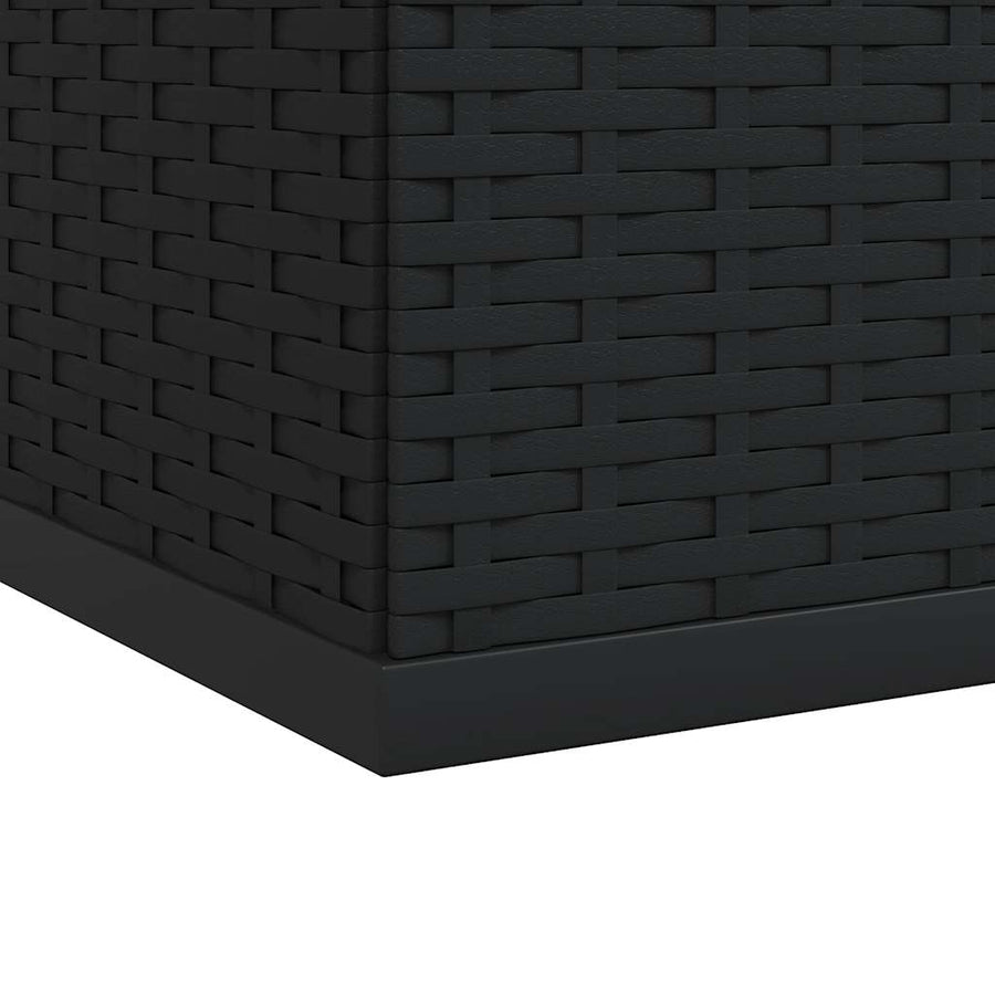 Garden Cushion Box PE Rattan 100x97.5x104 cm Black