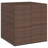 Garden Cushion Box PE Rattan 100x97.5x104 cm Brown - Front View