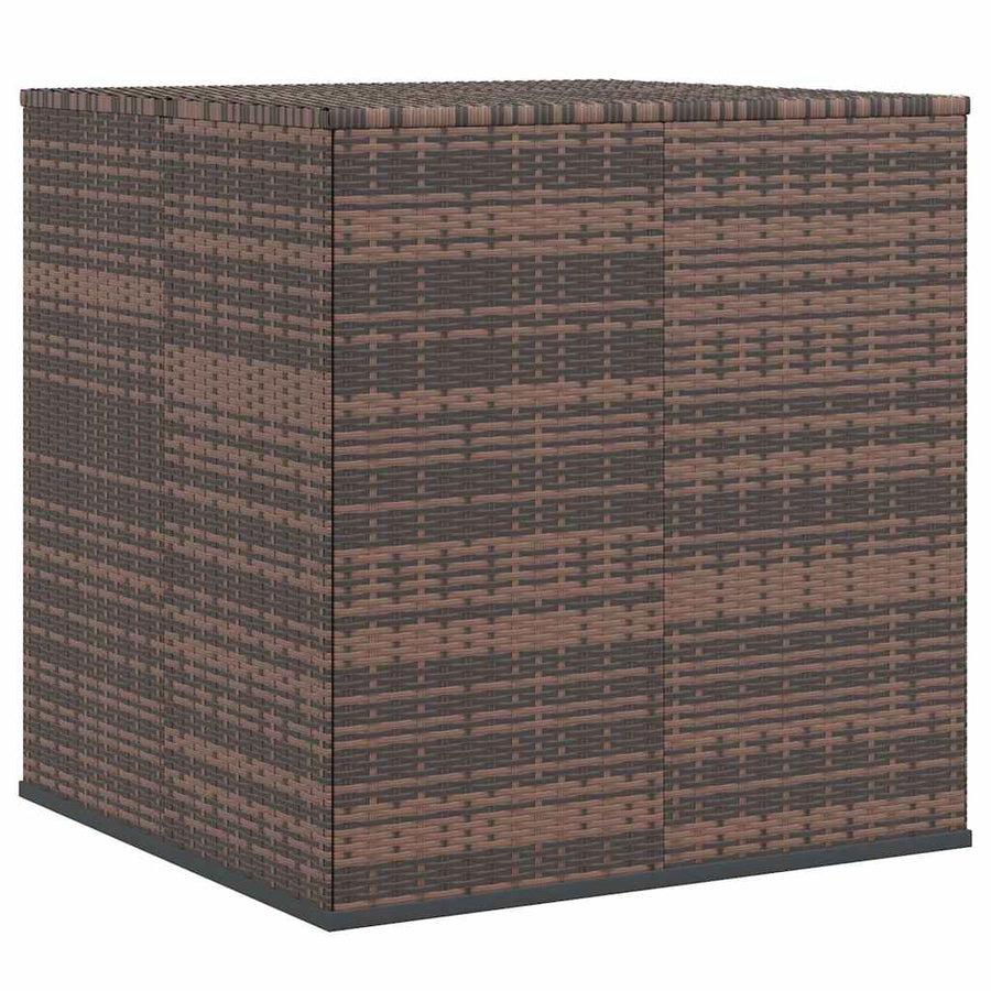 Garden Cushion Box PE Rattan 100x97.5x104 cm Brown