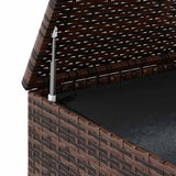 Garden Cushion Box PE Rattan 100x97.5x104 cm Brown