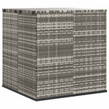 Garden Cushion Box PE Rattan 100x97.5x104 cm Grey - Front View