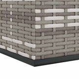 Garden Cushion Box PE Rattan 100x97.5x104 cm Grey - Close-Up Angle