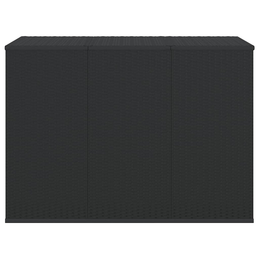Garden Cushion Box PE Rattan 145x100x103 cm Black