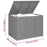 Garden Cushion Box PE Rattan 145x100x103 cm Black