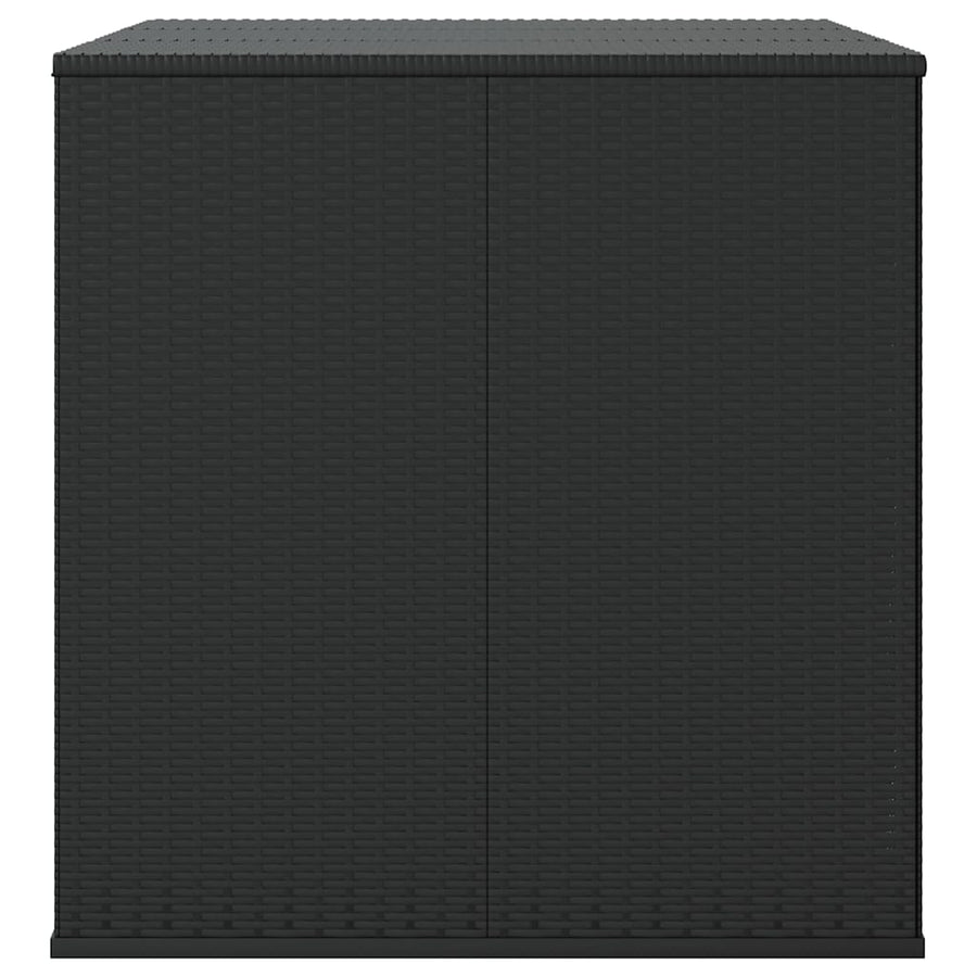 Garden Cushion Box PE Rattan 145x100x103 cm Black