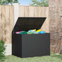 Garden Cushion Box PE Rattan 145x100x103 cm Black