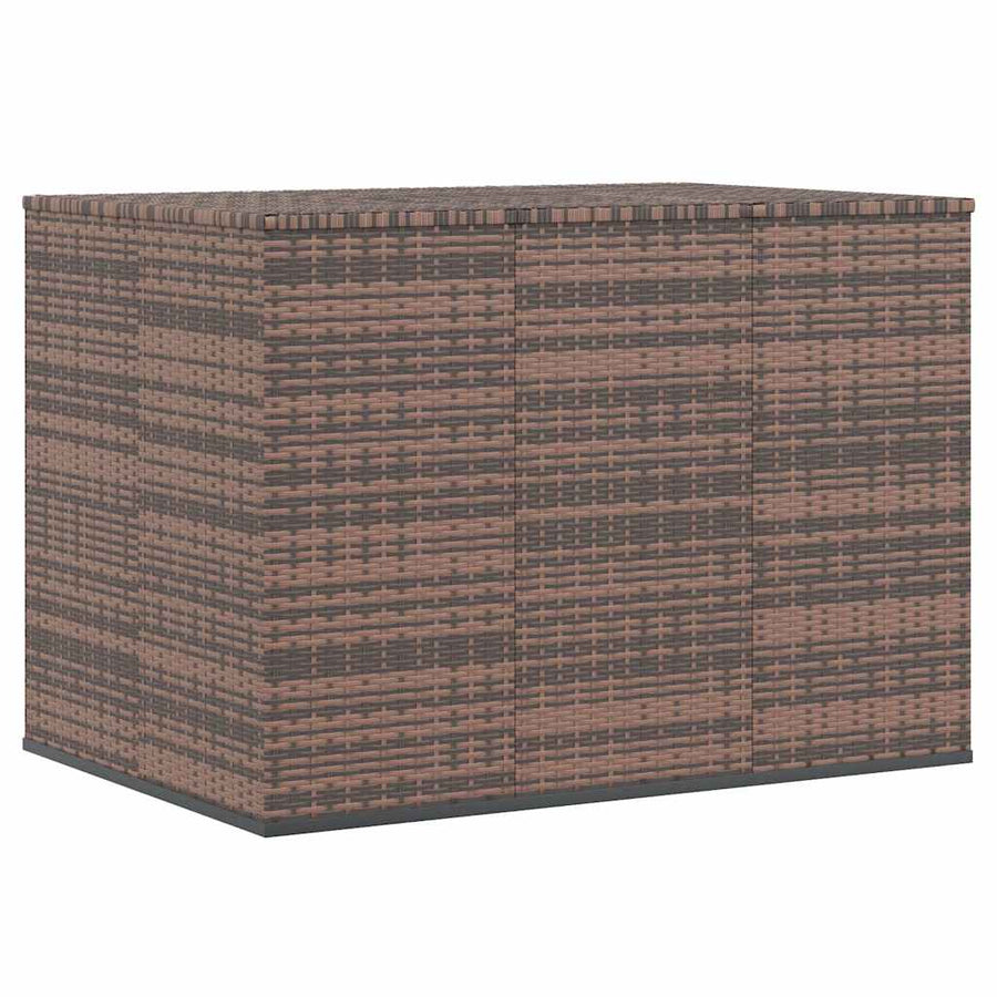 Garden Cushion Box PE Rattan 145x100x103 cm Brown