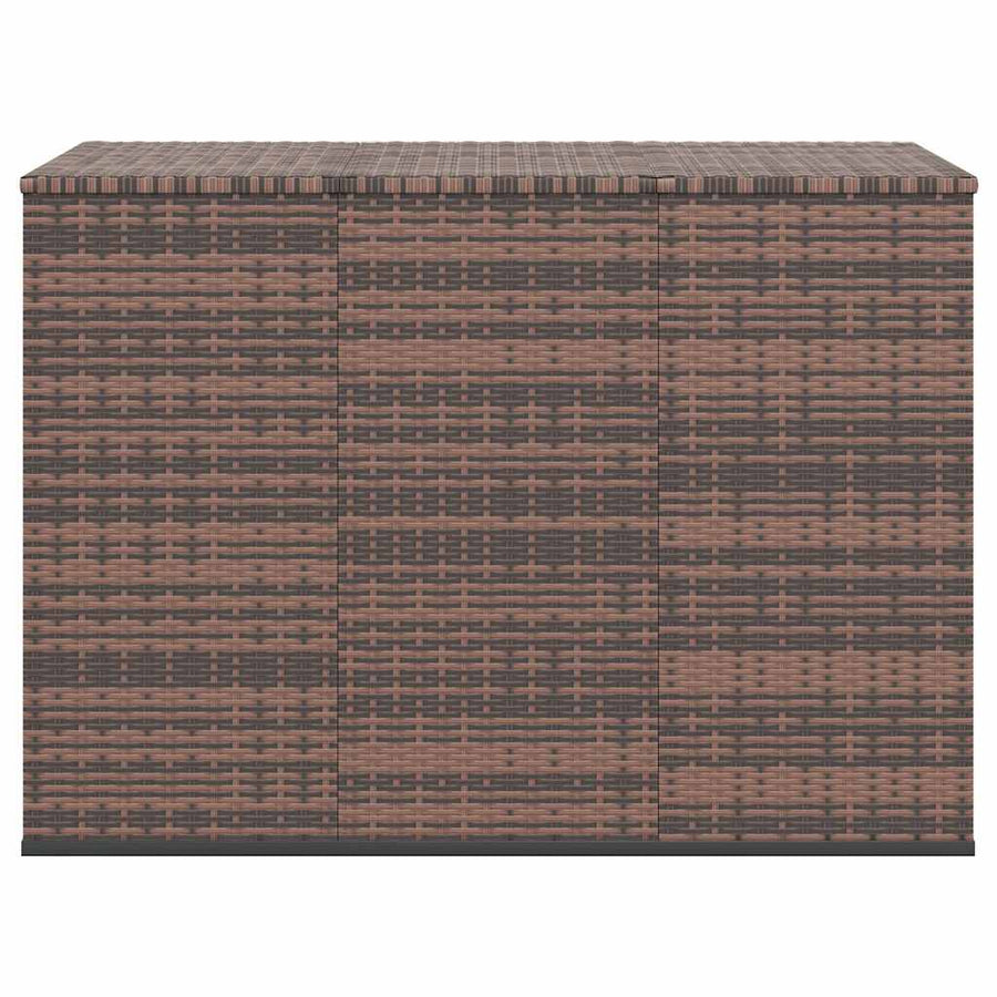 Garden Cushion Box PE Rattan 145x100x103 cm Brown