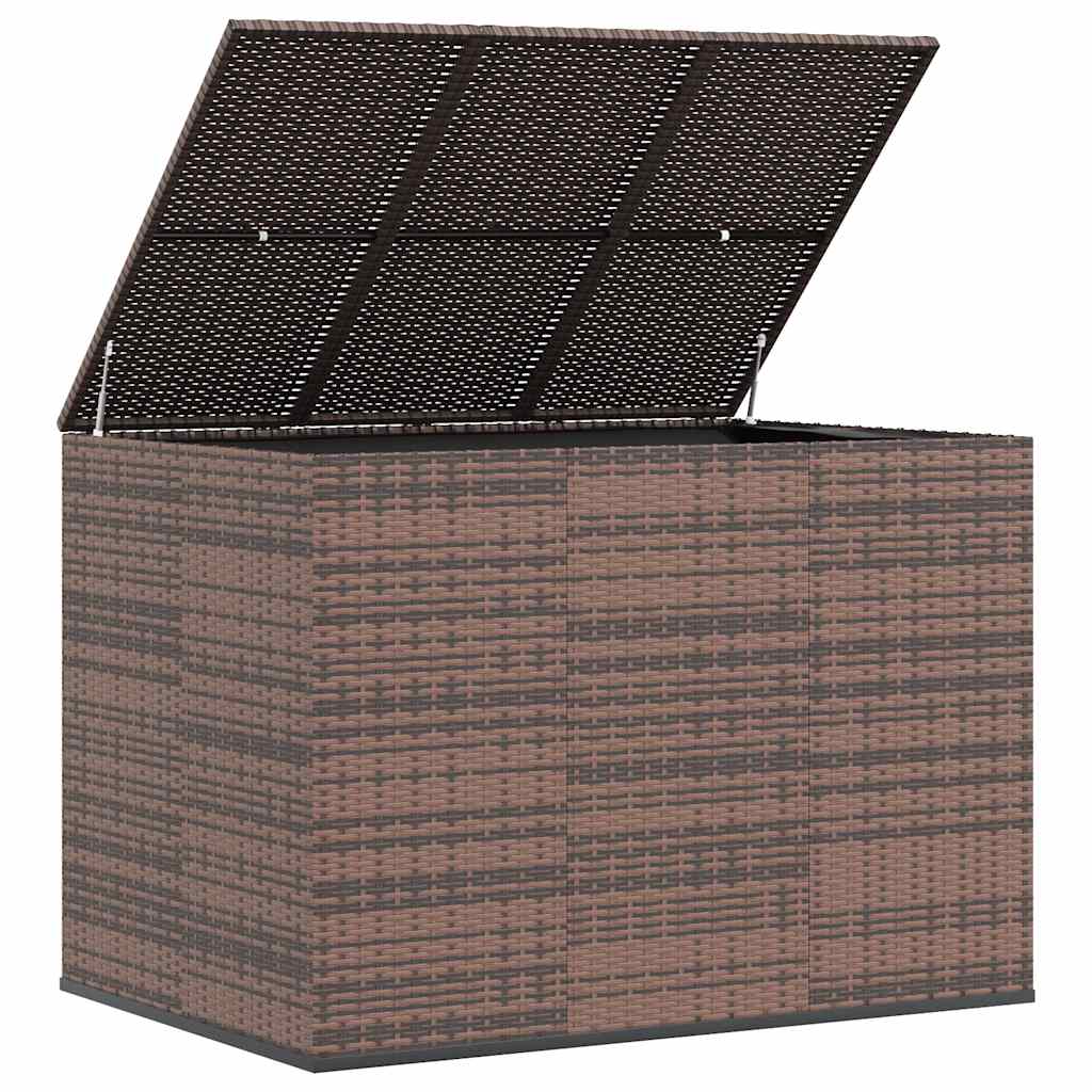 Garden Cushion Box PE Rattan 145x100x103 cm Brown