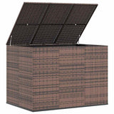 Garden Cushion Box PE Rattan 145x100x103 cm Brown - Top-Down View