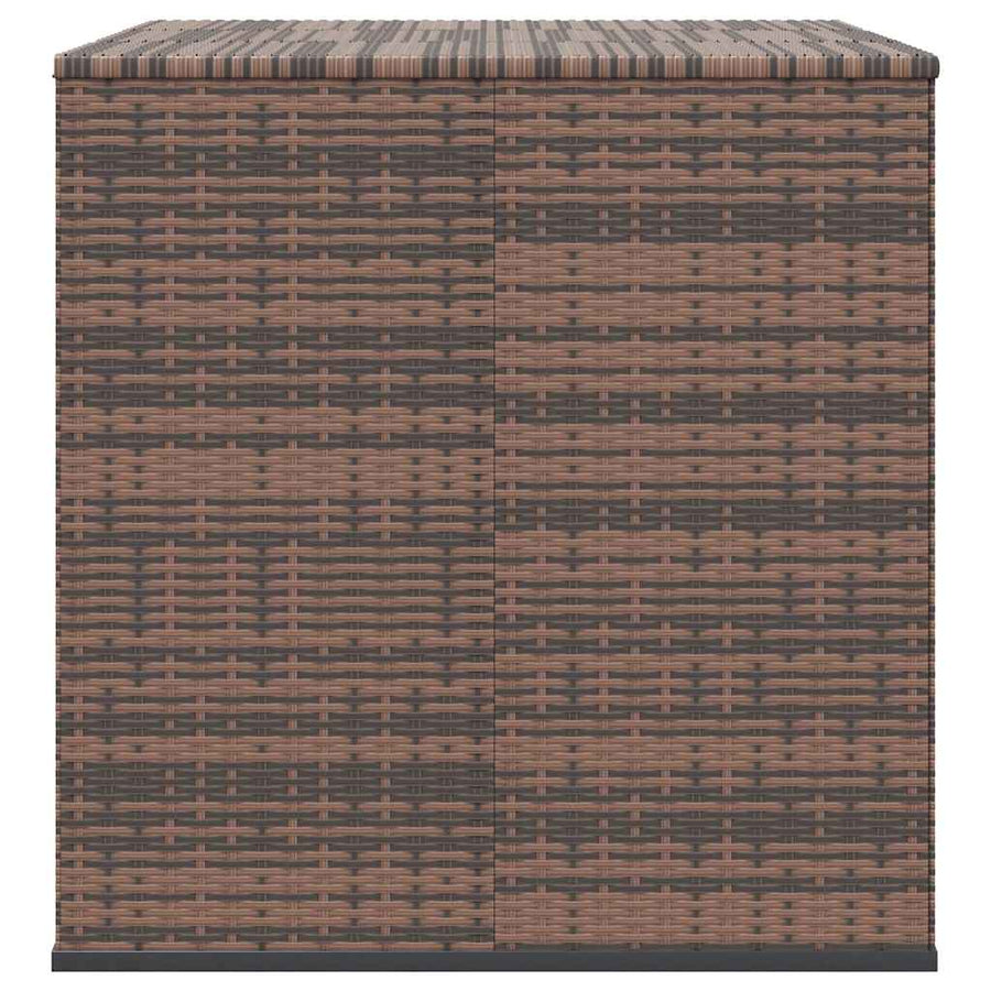 Garden Cushion Box PE Rattan 145x100x103 cm Brown
