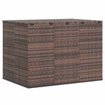 Garden Cushion Box PE Rattan 145x100x103 cm Brown