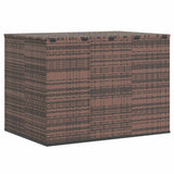 Garden Cushion Box PE Rattan 145x100x103 cm Brown - Rear View