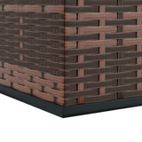 Garden Cushion Box PE Rattan 145x100x103 cm Brown
