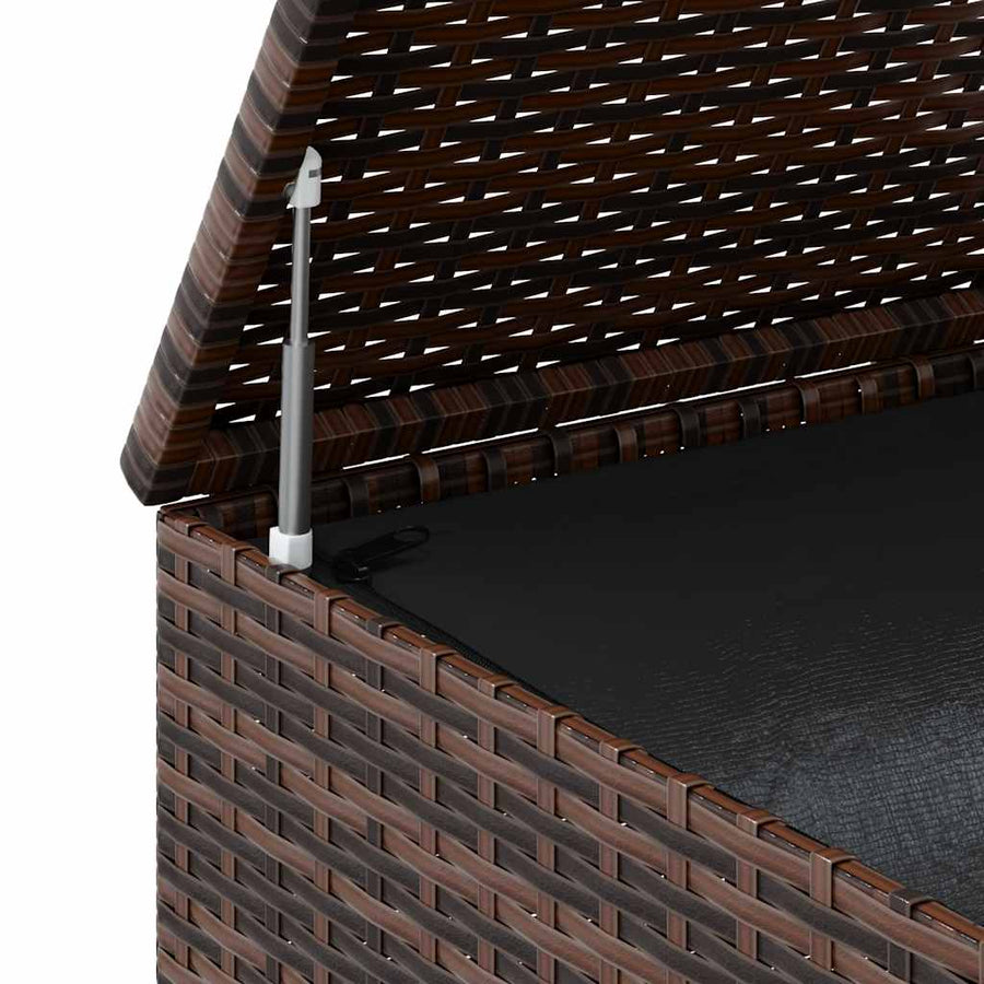 Garden Cushion Box PE Rattan 145x100x103 cm Brown