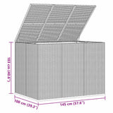 Garden Cushion Box PE Rattan 145x100x103 cm Brown