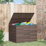 Garden Cushion Box PE Rattan 145x100x103 cm Brown