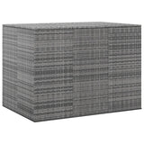 Garden Cushion Box PE Rattan 145x100x103 cm Grey - Front View