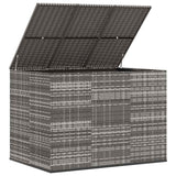 Garden Cushion Box PE Rattan 145x100x103 cm Grey - Top-Down View