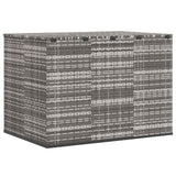 Garden Cushion Box PE Rattan 145x100x103 cm Grey - Rear View