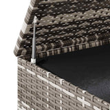 Garden Cushion Box PE Rattan 145x100x103 cm Grey - Low Angle
