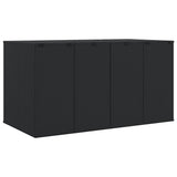 Garden Cushion Box PE Rattan 194x100x103 cm Black - Rear View