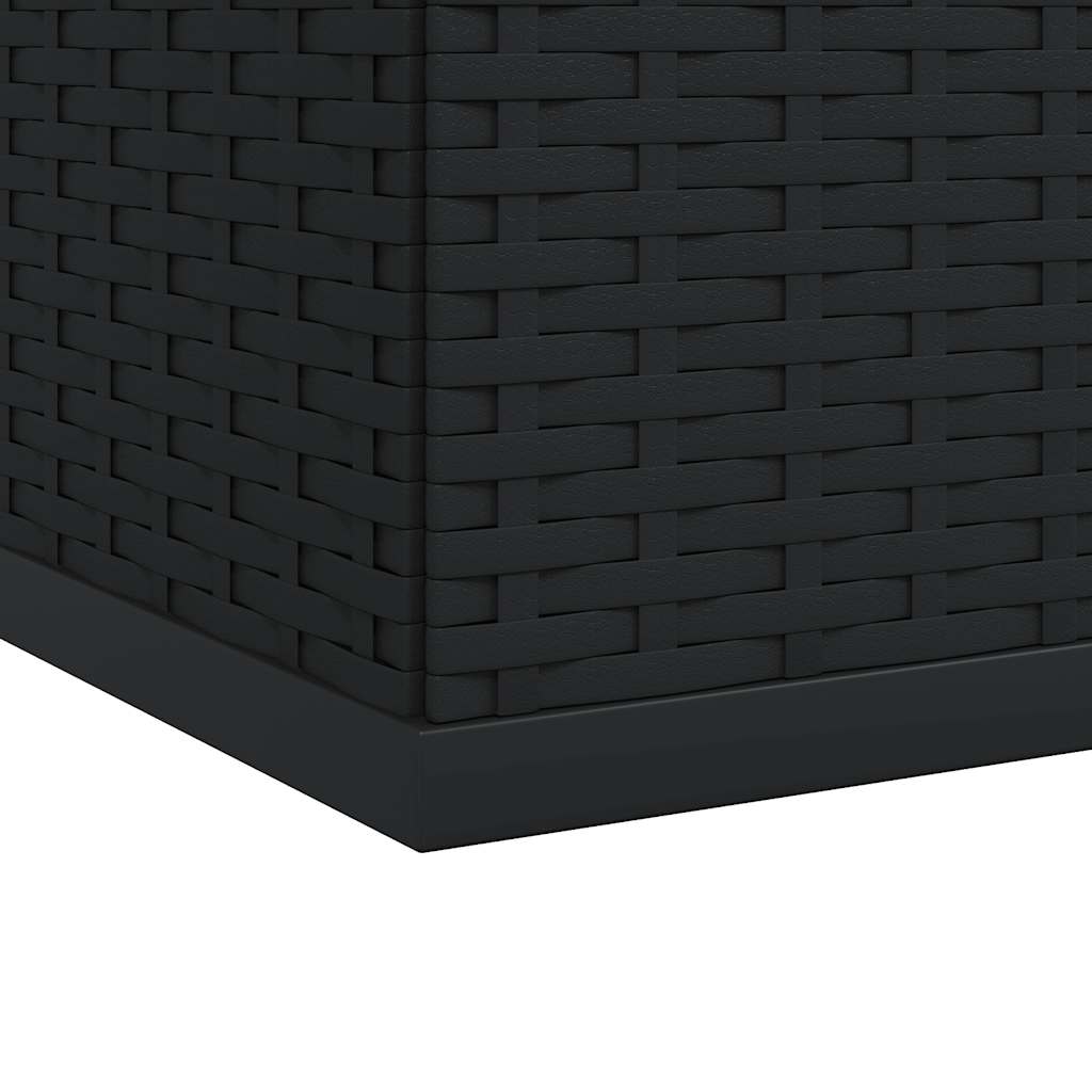 Garden Cushion Box PE Rattan 194x100x103 cm Black