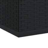 Garden Cushion Box PE Rattan 194x100x103 cm Black - Low Angle