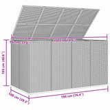 Garden Cushion Box PE Rattan 194x100x103 cm Black - Extra Image