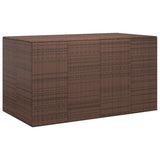 Garden Cushion Box PE Rattan 194x100x103 cm Brown - Front View