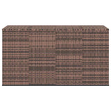 Garden Cushion Box PE Rattan 194x100x103 cm Brown - Side View