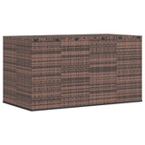 Garden Cushion Box PE Rattan 194x100x103 cm Brown