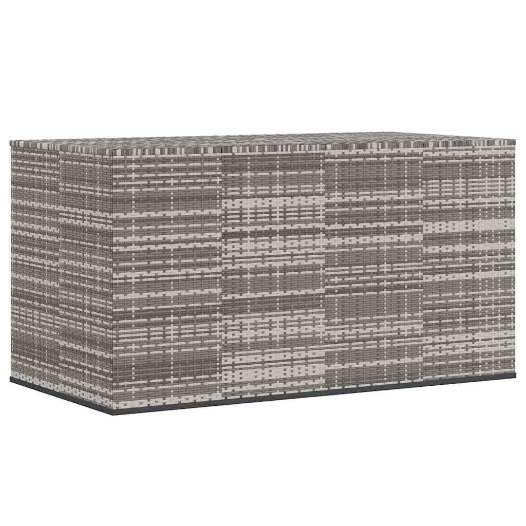 Garden Cushion Box PE Rattan 194x100x103 cm Grey