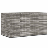 Garden Cushion Box PE Rattan 194x100x103 cm Grey - Front View