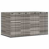 Garden Cushion Box PE Rattan 194x100x103 cm Grey - Rear View