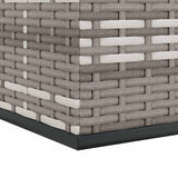 Garden Cushion Box PE Rattan 194x100x103 cm Grey - Low Angle