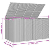 Garden Cushion Box PE Rattan 194x100x103 cm Grey