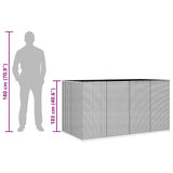 Garden Cushion Box PE Rattan 194x100x103 cm Grey - Extra Image