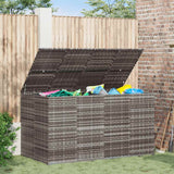 Garden Cushion Box PE Rattan 194x100x103 cm Grey