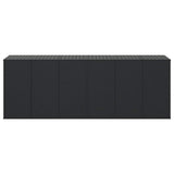 Garden Cushion Box PE Rattan 291x100.5x104 cm Black