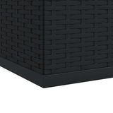 Garden Cushion Box PE Rattan 291x100.5x104 cm Black