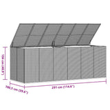 Garden Cushion Box PE Rattan 291x100.5x104 cm Black
