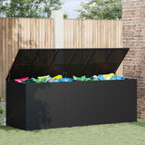 Garden Cushion Box PE Rattan 291x100.5x104 cm Black
